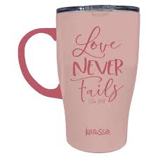 Love Never Fails Mug with Handle 15 oz